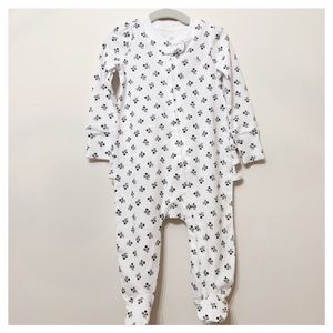 BABY GAP Floral Footie PJ Sleeper Zip White Black